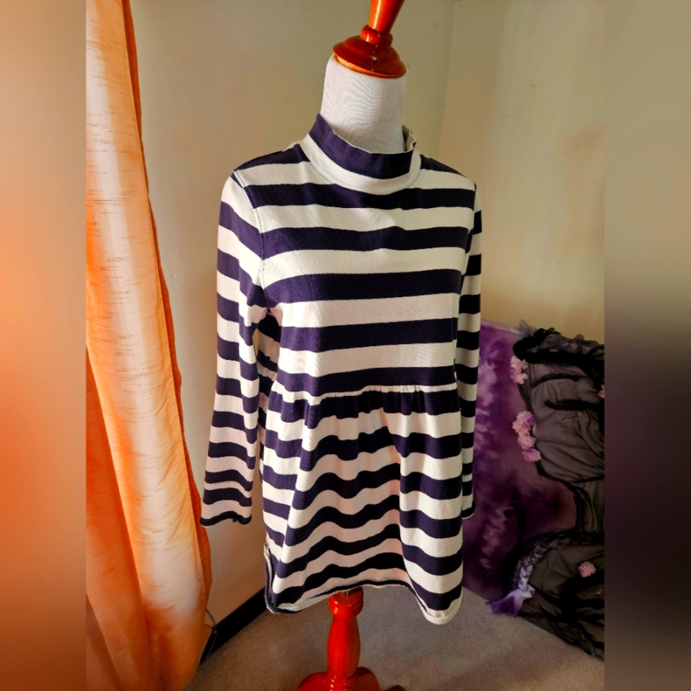 Striped Blue/White Turtleneck L